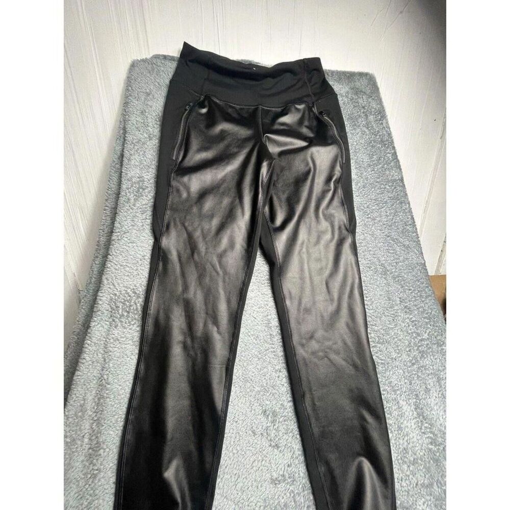 Old‎ Navy Active Size Medium Tall Black Shiny Legs Zipper Pockets